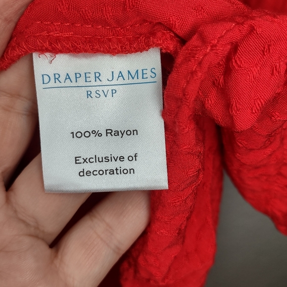 Draper James RSVP Woman’s Plus Size 2X Short Sleeve Button Down Red Blouse - Picture 7 of 7